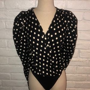 SHEIN Woman Bodysuit Polka Dots Blouse - M
